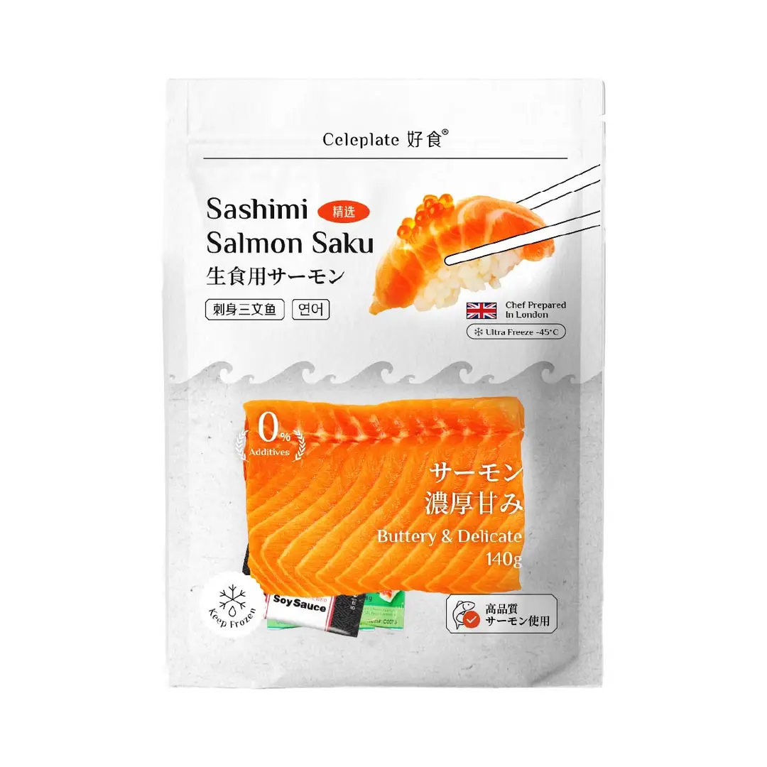 Celeplate Frozen Salmon Sashimi Saku 140g