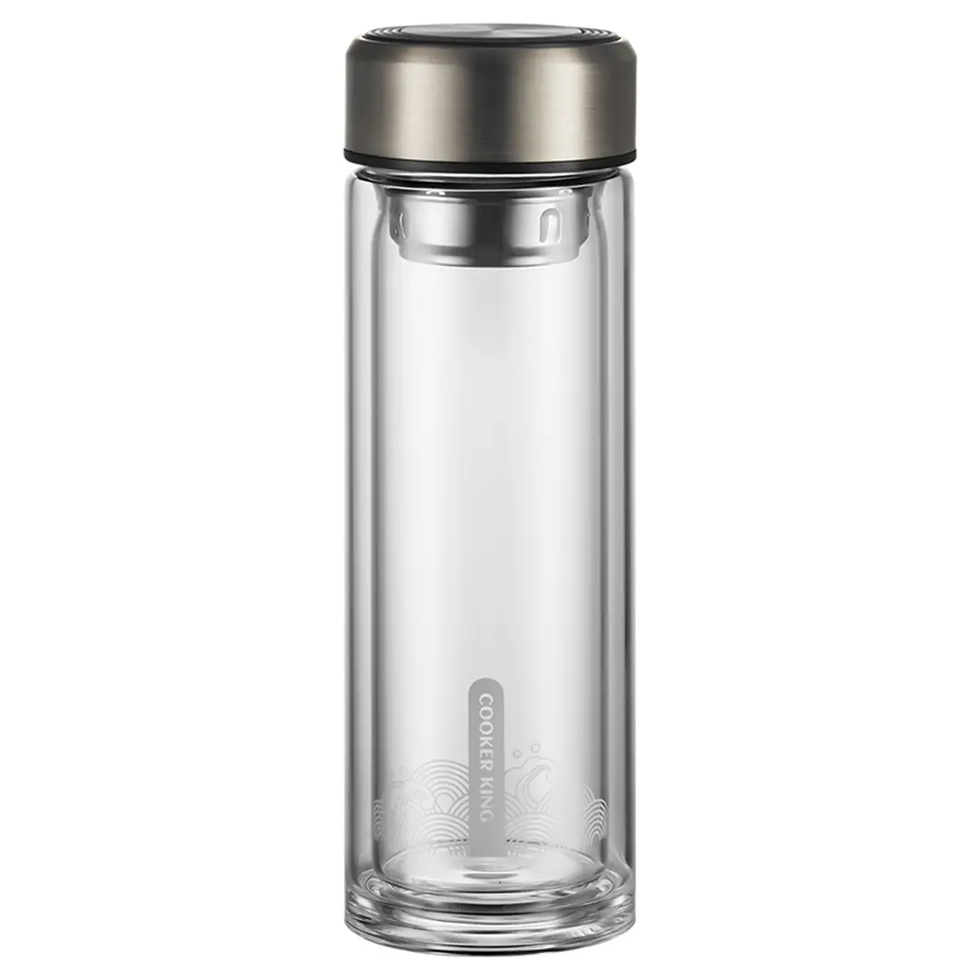 COOKER KING Manga Double Drinking Glass 320ml (Gunmetal Grey)