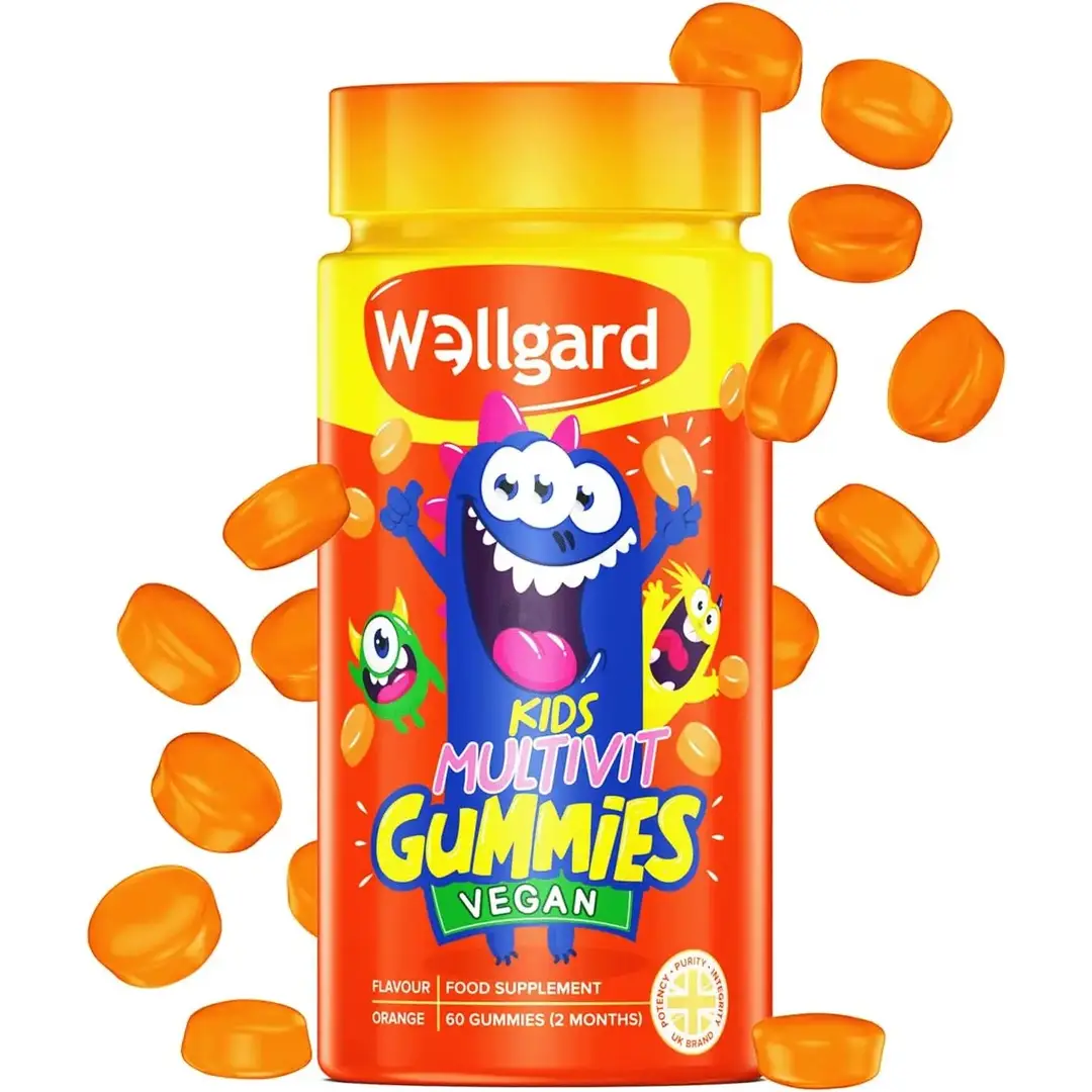 Wellgard Kids Vegan Multivitamin Gummies Orange Flavour - 60 Gummies