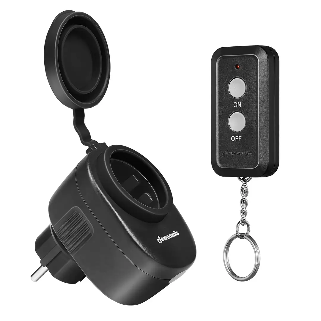 DEWENWILS Multiprise radio extérieure avec télécommande programmable IP44 2300 W portée 30 m