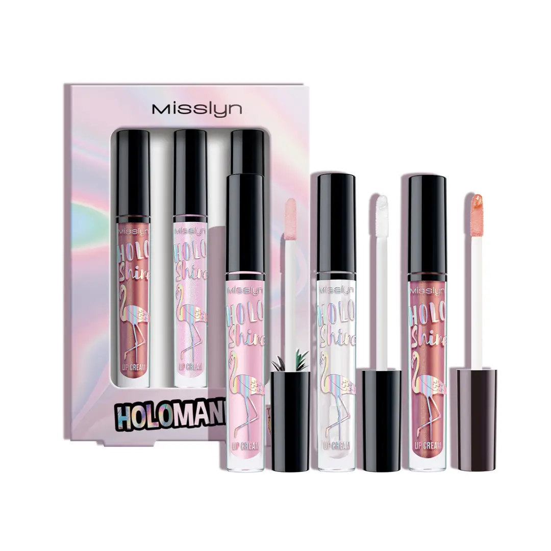 MISSLYN Coffret de 3 Crèmes à Lèvres Brillantes Holo