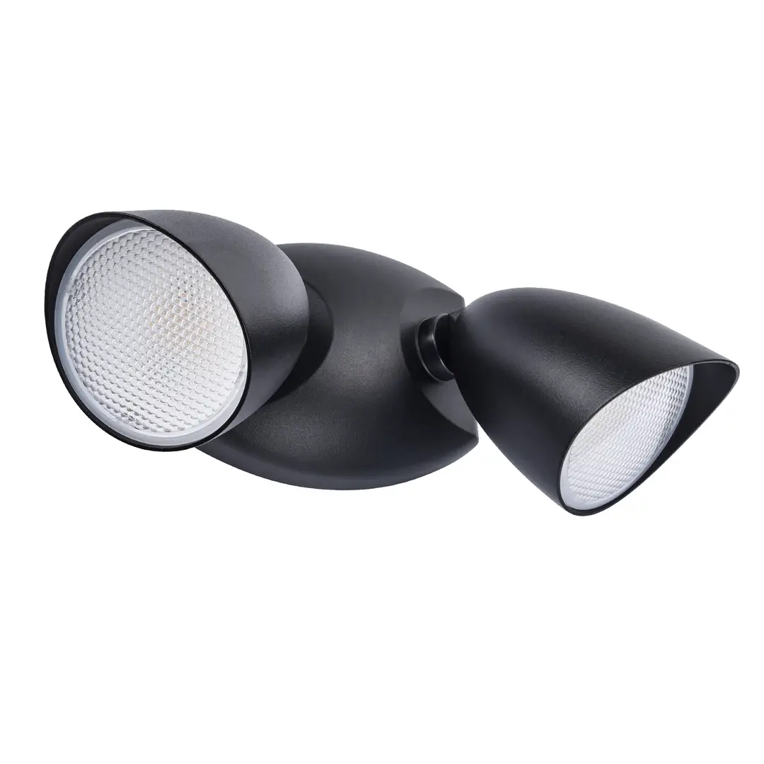 LUTEC 1800 Lumen 20 Watt Doppelkopf-Flutlicht für den Außenbereich, Vollmetall-Design, wasserdichte Außen-Sicherheitswandleuchte 4000K für Terrasse, Garten, Hof - Schwarz