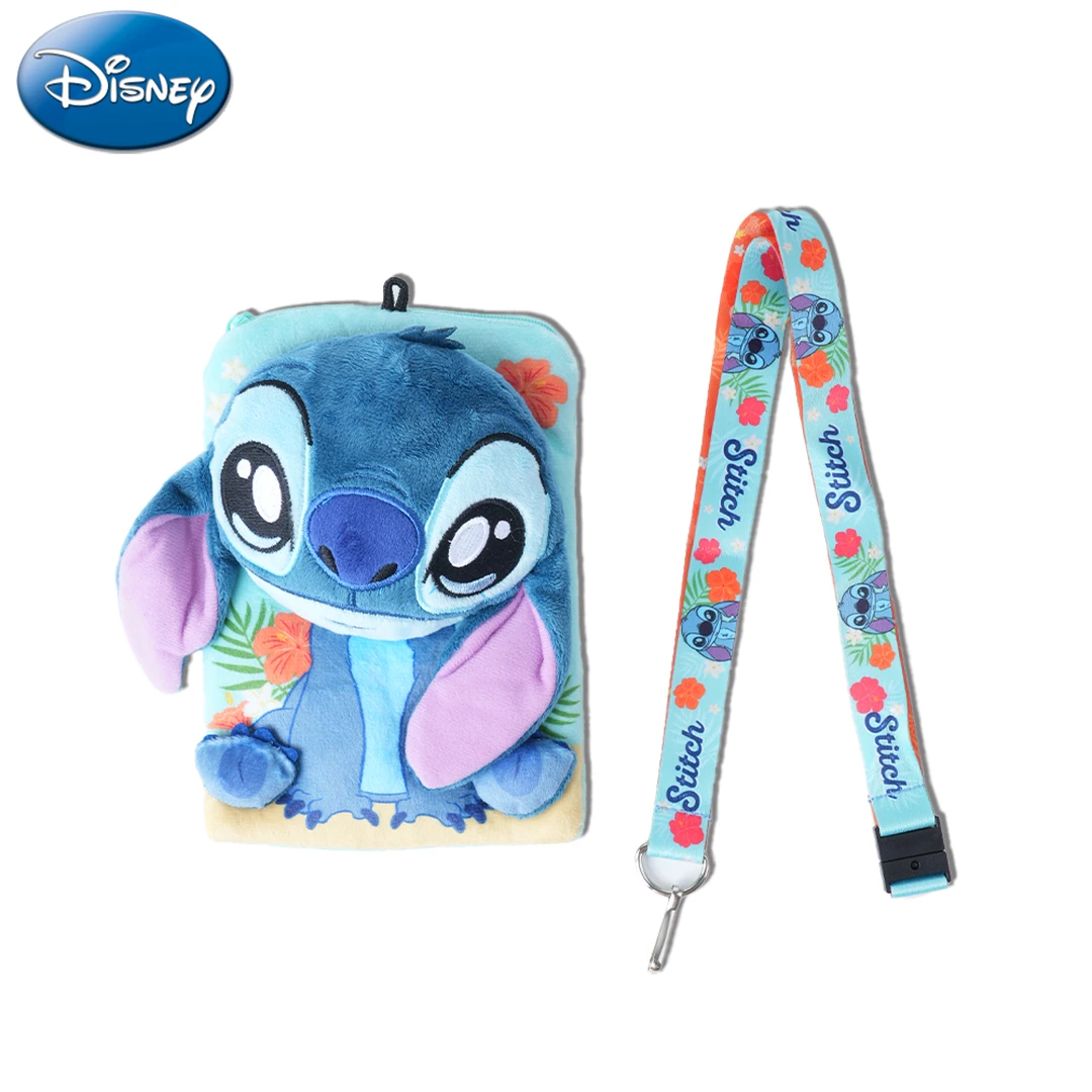 1pc Disney Stitch Plush Lanyard Card Holder Officially Licensed Cute Soft Plush ID Case with Themed Lanyard Movies Anime Peripheral Stitch Themed Accessory Gift for Phone