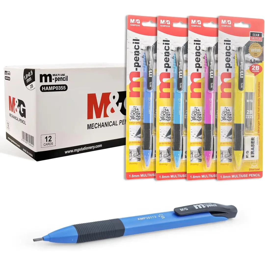 M&G Pencils 12-Pack, HB Wooden Pencils for Machine Scoring, Test Pencils for Exams, School Supplies for Students, Yellow-Black Striped Writing Pencils