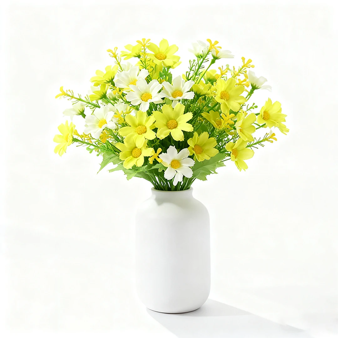 4pcs 11.02in/28cm
Artificial Daisy Mums Flowers Outdoor Plants Fake Silk Flowers No Fade Greenery Shrubs Home Wedding Office Garden Porch Décor(green white)