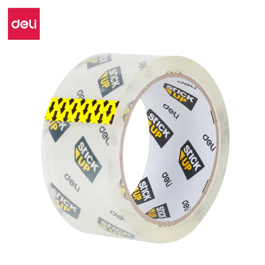 Deli Packaging Sealing Tape, Crystal Clear 48mm x 50m, Low Noise, 6-Pack