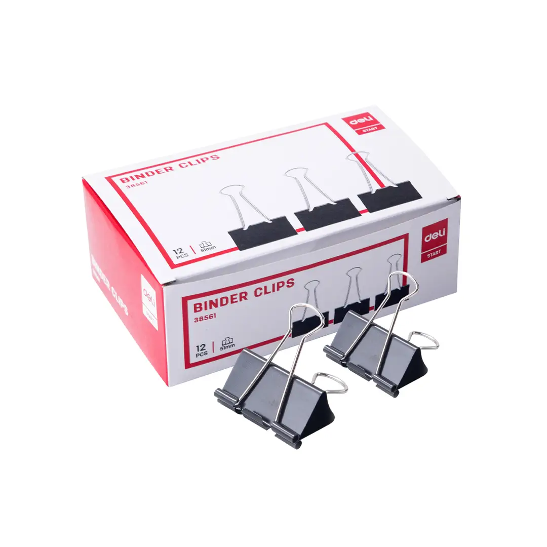 Deli Economy Binder Clips, Office Stationery Supplies, 51mm, 1-Box