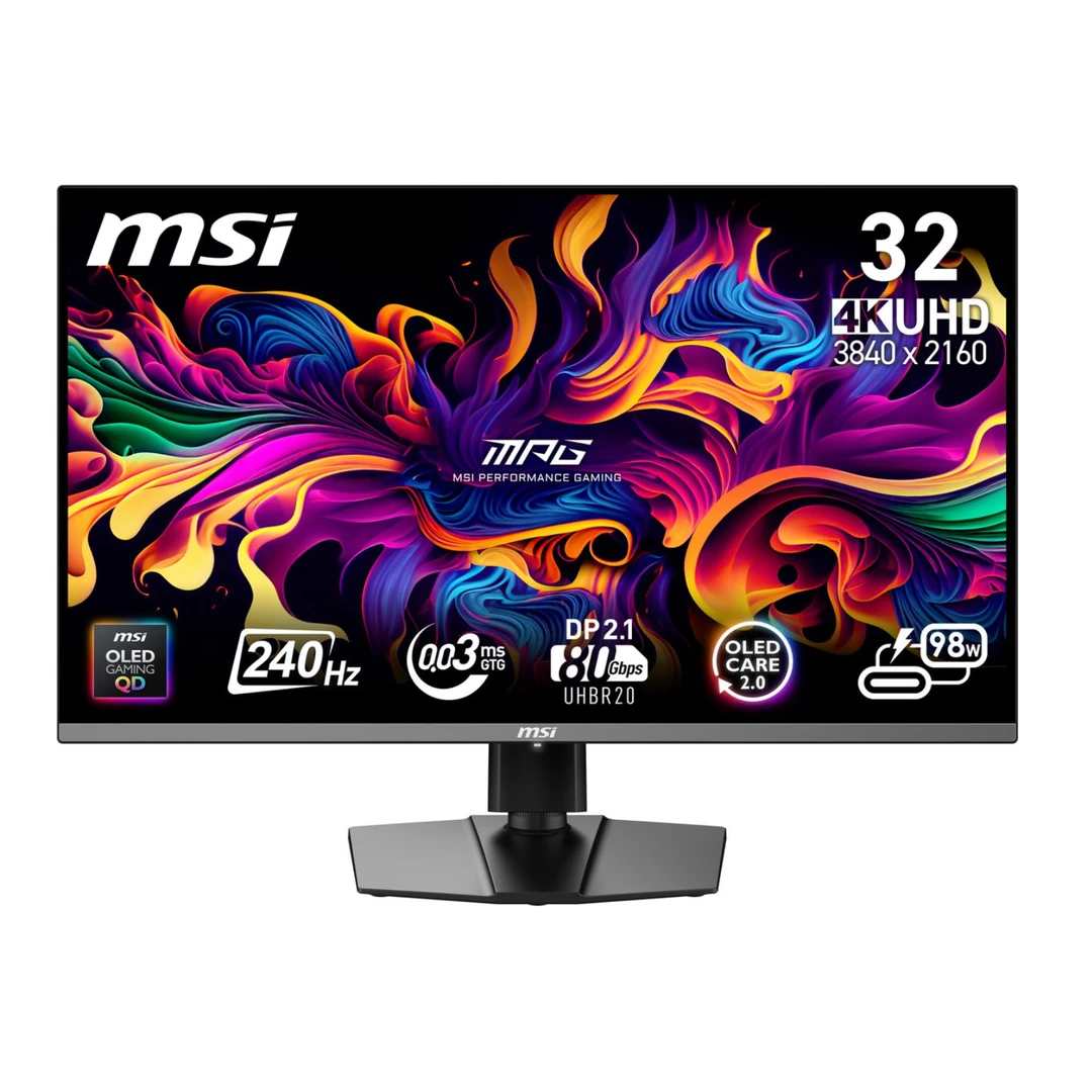MSI MPG 322URX QD-OLED monitor 80 cm (31,5 inch) 3840 x 2160 pixels 4K Ultra HD Zwart