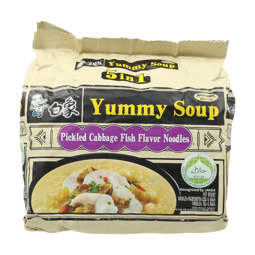 Baixiang Soup Good Drink Sichuan Hot and Sour Glass Noodles with Fish Fillet 5*118g