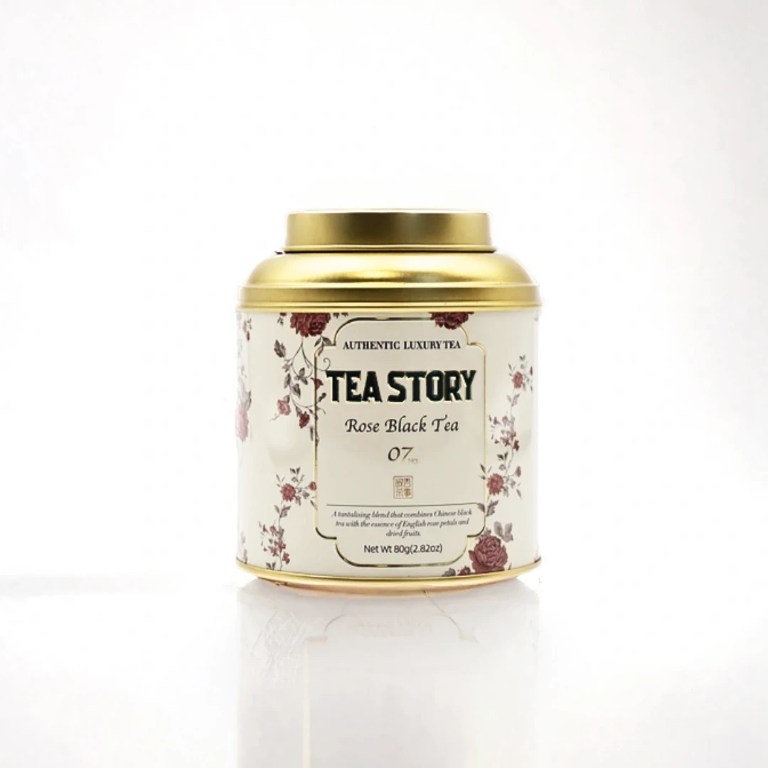 Tea Story Rose Black Tea [Luxury Gift] Relaxing Evening Blend, ECOCERT Organic Loose Leaf 80g