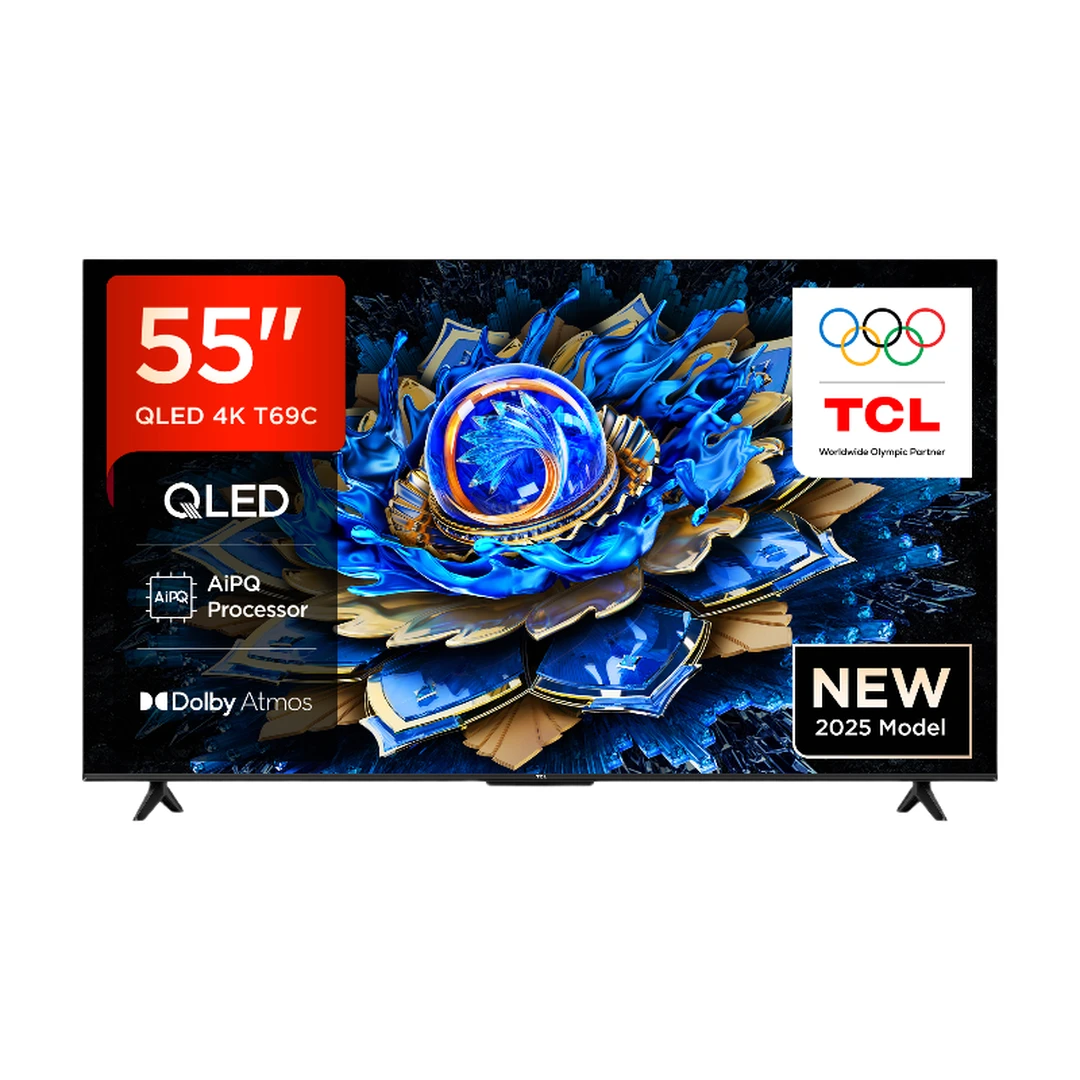TCL 55T69C 55 Zoll QLED, Direct LED, 4K HDR, Smart Google TV Dolby Vision & Atmos, Game Master, Motion Clarity, Google Assistant & Alexa