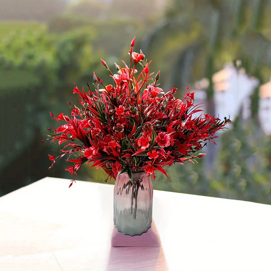 10Pcs 13.8in/35cm
Outdoor artificial flowers, fake plants flowers, suitable for indoor and outdoor hanging window box decoration