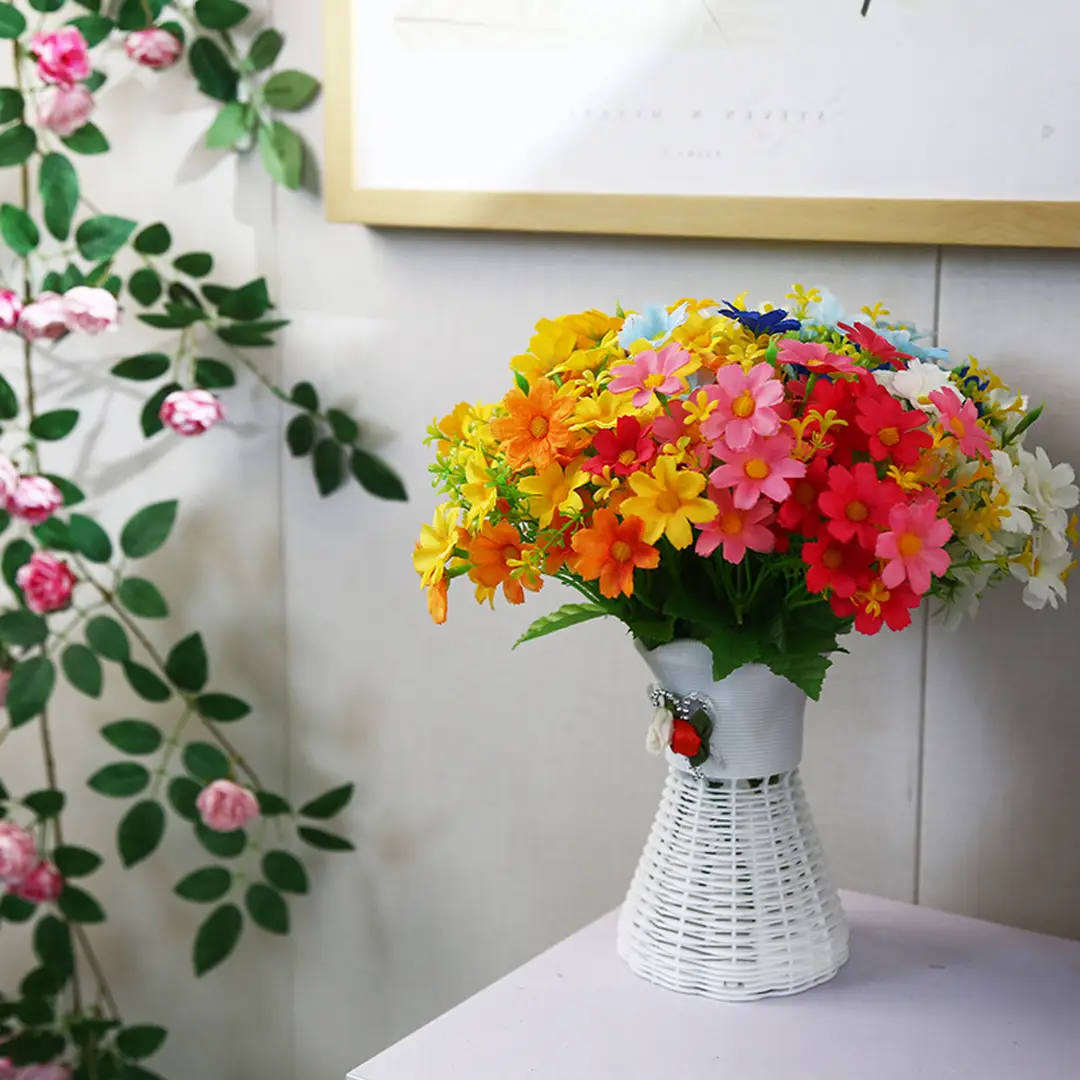 4pcs 11.02in/28cm
Artificial Daisy Mums Flowers Outdoor Plants Fake Silk Flowers No Fade Greenery Shrubs Home Wedding Office Garden Porch Décor(Rose Red)