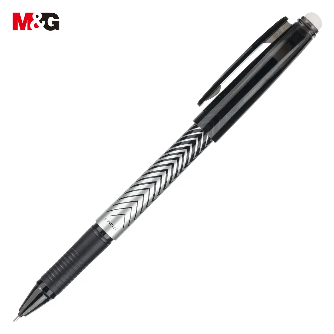 M&amp;G lösbarer Gelstift, 12 Stück, iErase II, 0,5 mm Nadelspitze, schwarzer lösbarer Gelstift, Flüssigkeitsstift für sanftes Schreiben, für Schule und Büro, Fehlerkorrektur