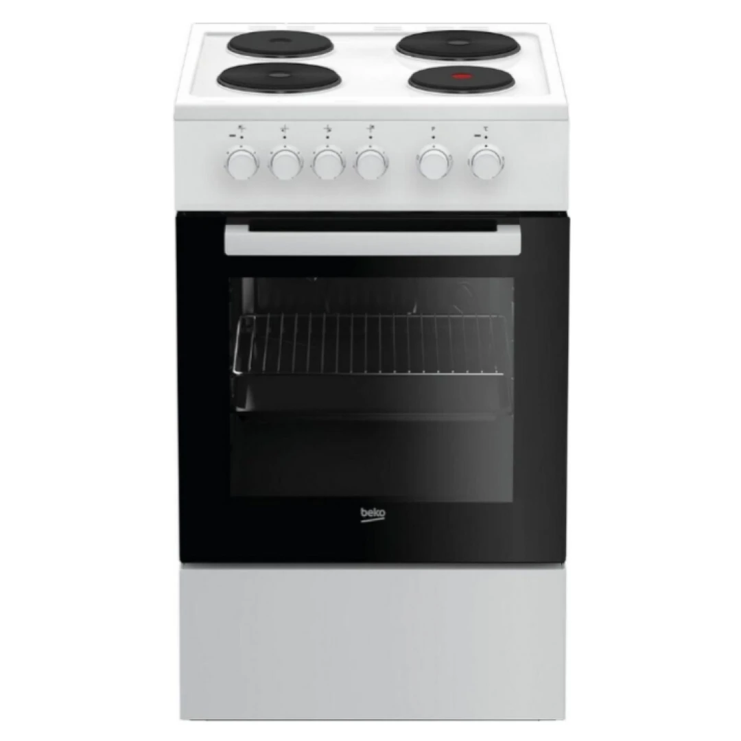 Beko FSS56000GW freistehende Kochfeld-Kombination / 50 cm / SteamShine Reinigung / Flash Kochfeld / Weiß [Energieklasse A]