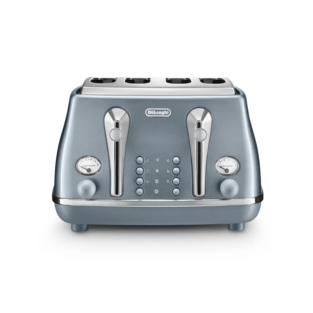 De’Longhi Icona Metalics 4 Slice Toaster, Blue, CTOT4003.AZ