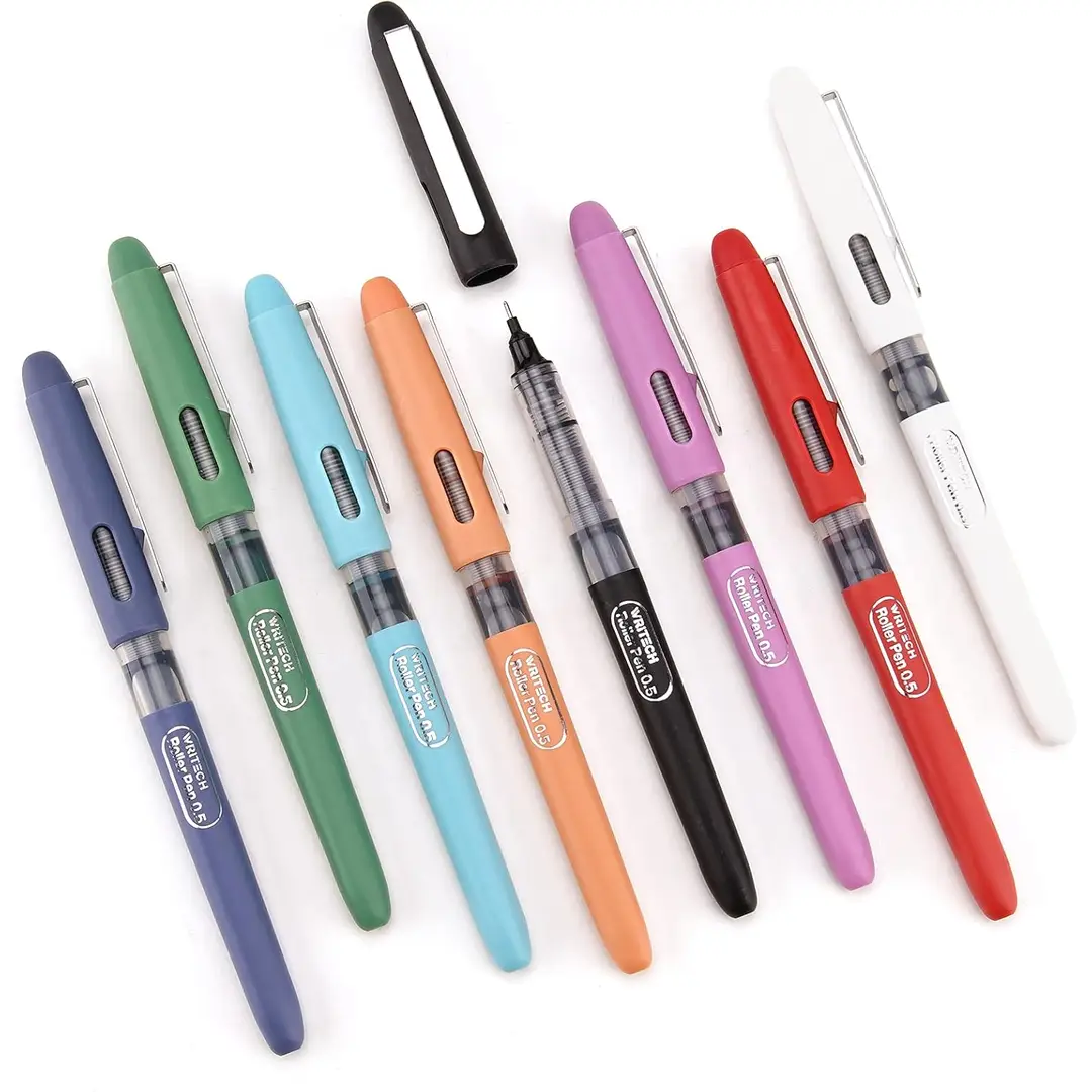 WRITECH Flüssig-Tinten-Rollerball, 0,5 mm extra feine Spitze, glatte, schnell trocknende Roller-Pens in 8 verschiedenen Farben zum Tagebuch führen, Zeichnen und Skizzieren (Vintage)