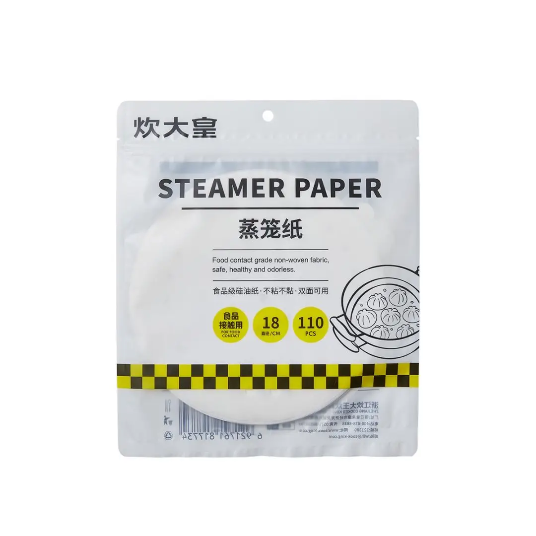 COOKER KING 110pcs Steamer Paper Steamer Buns Mat Food Grad Oil Paper 18 cm Non-Stick Disposable