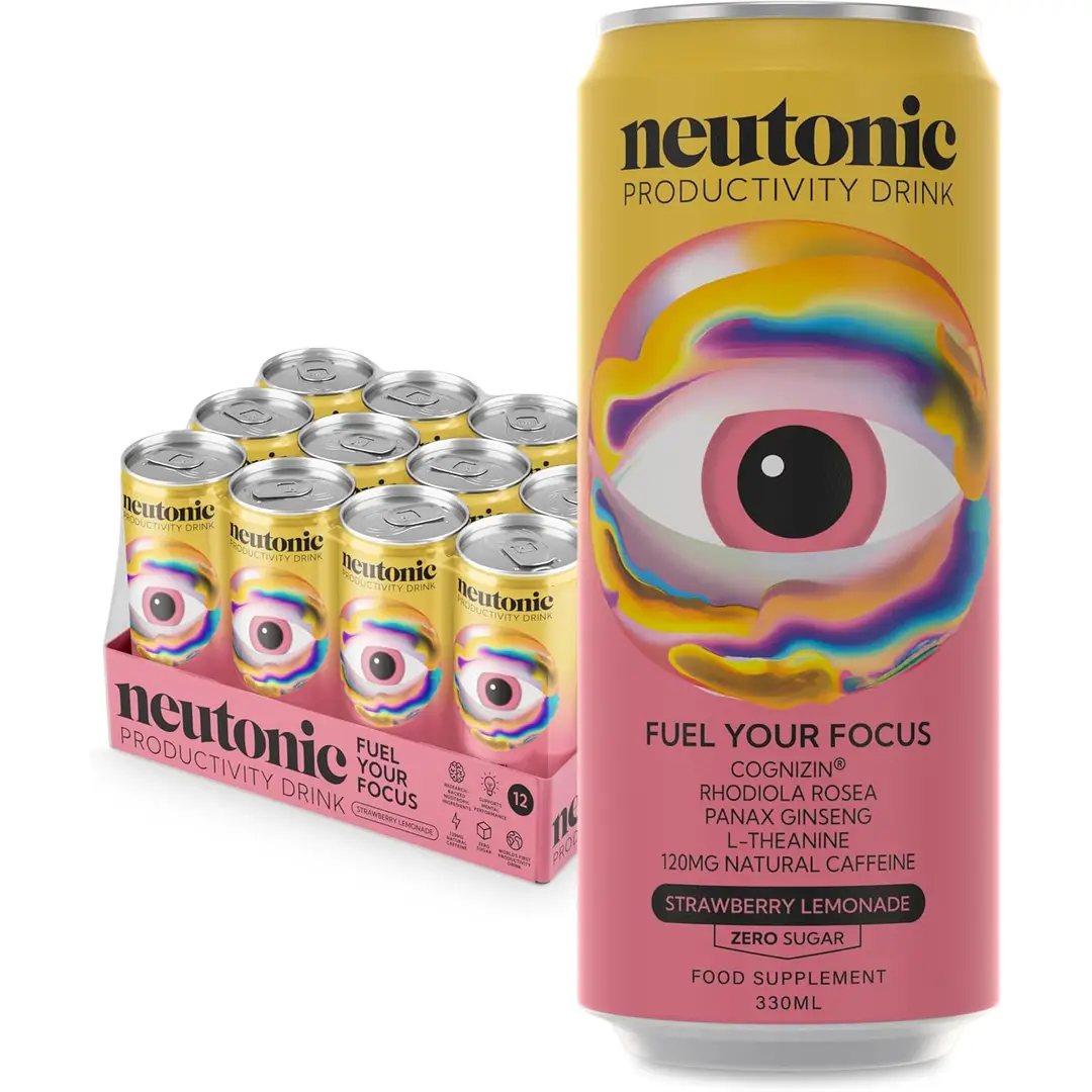Neutonic Productivity Energy Drinks Strawberry Lemonade - 12 x 330ml