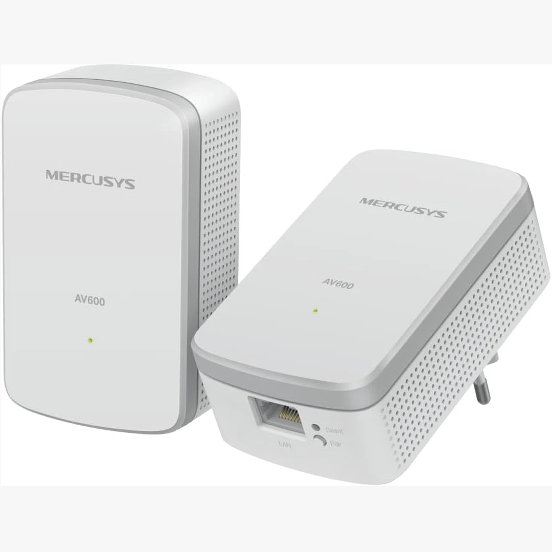 Mercusys MP300 KIT AV600 Powerline Adapter Set, WLAN 600 Mbit/s, Gigabit-Port, Plug & Play, Energiesparfunktion, kompatibel mit HomePlug AV/AV2