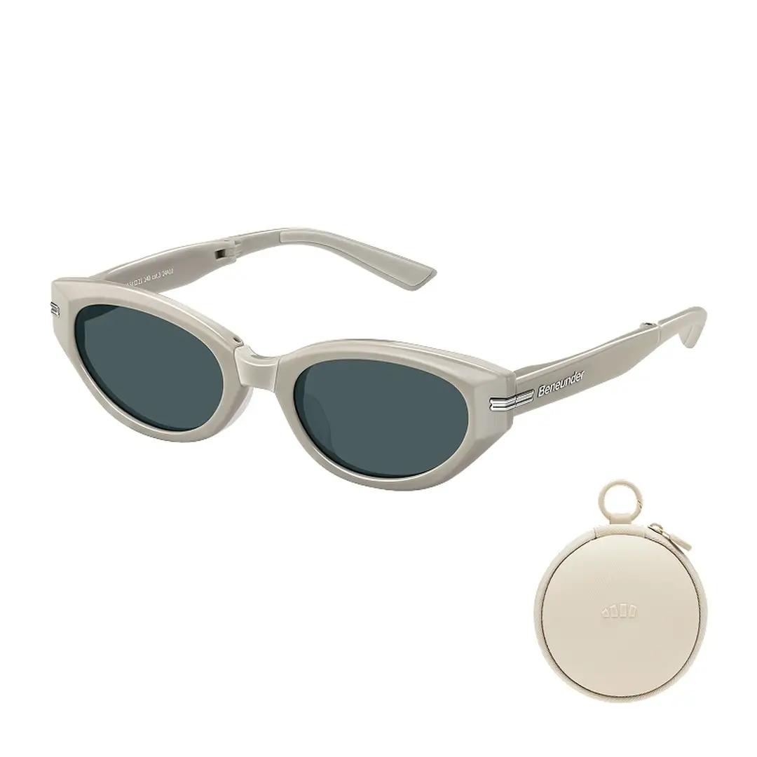  Beneunder FD315-CN306 Lunettes de soleil Cateye pliables - Café à verres gris