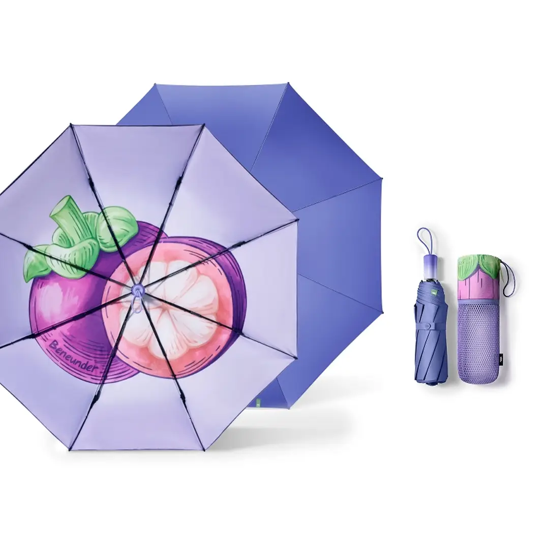 Beneunder BM397 Parapluie avec revêtement noir - Violet mangoustan