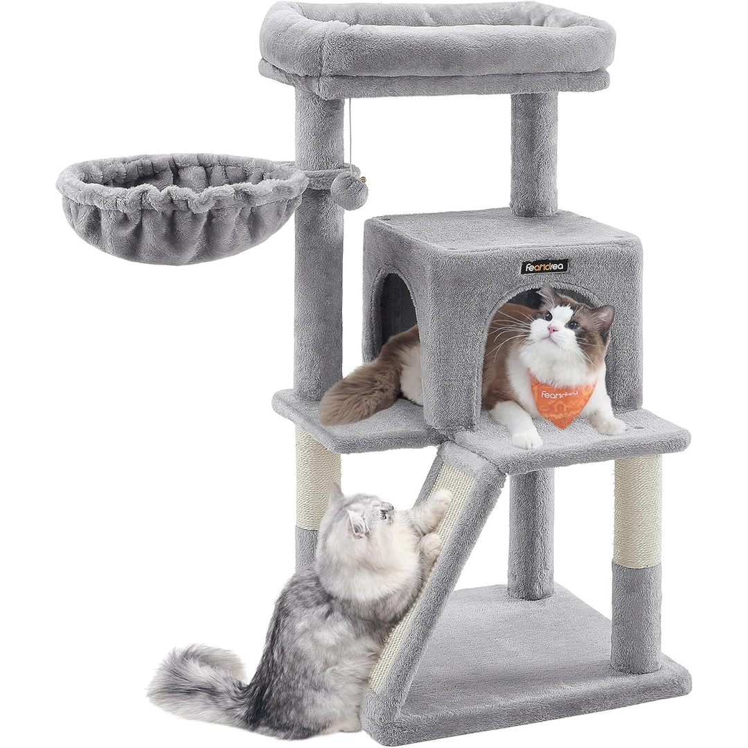 Feandrea Arbre à chat pour grands chats - Gris Clair
