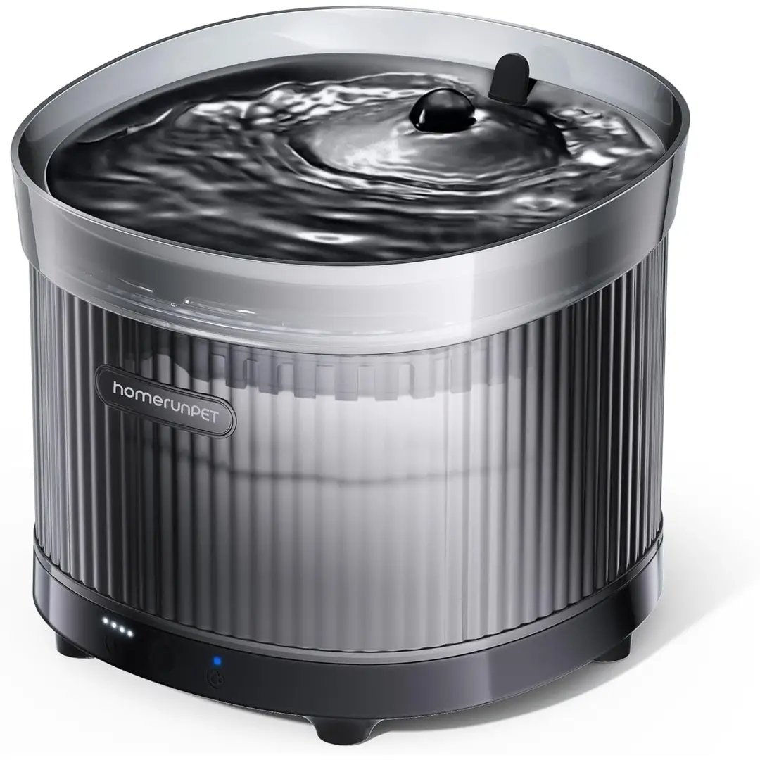 omerunPET aufladbarer Akku - Kabelloser Trinkbrunnen für Haustiere Schwarz