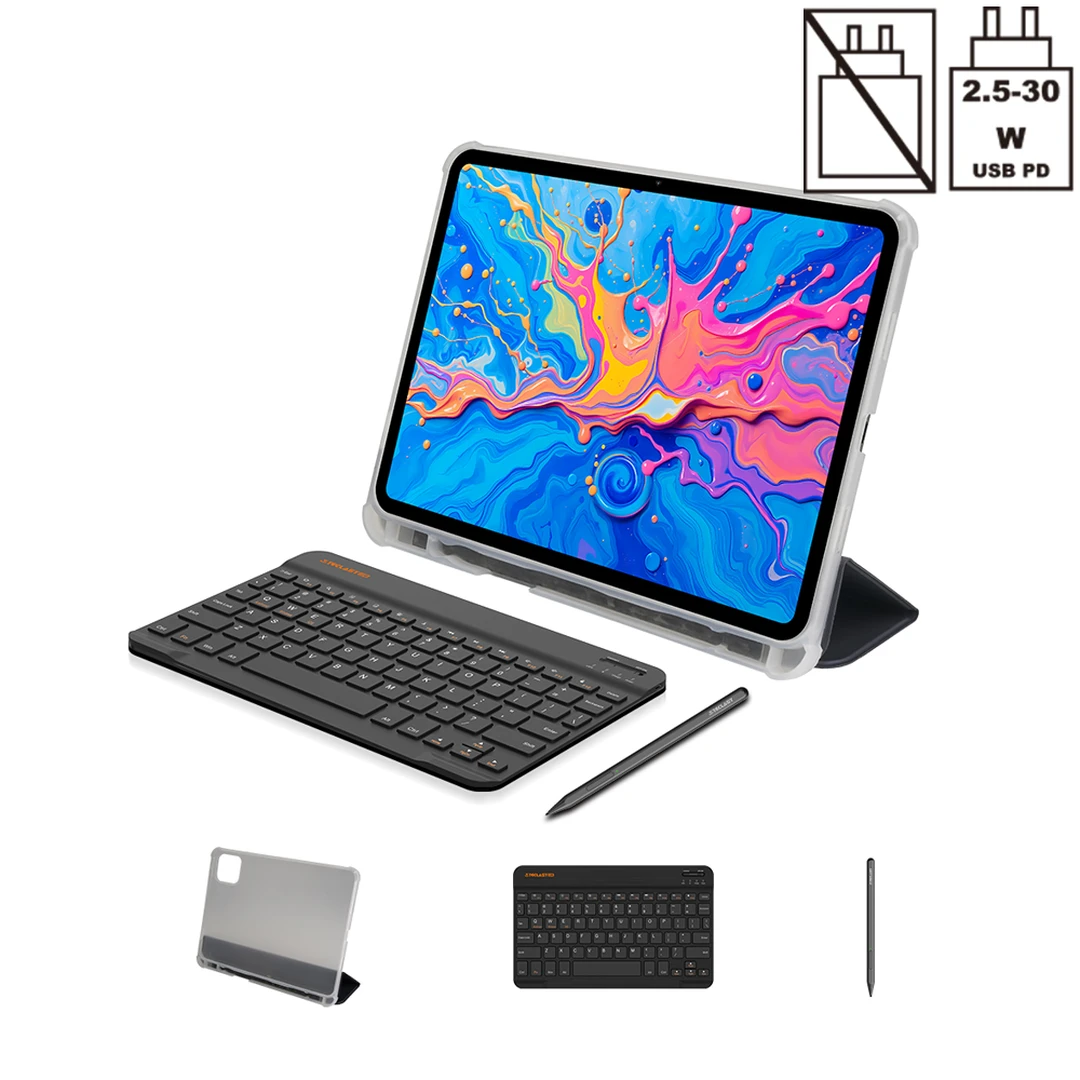Teclast ArtPad Pro Tablet – 12,7 Zoll 2K Display, unterstützt 4096 Druckstufen und T-Pen-Zeichnung, Helio G99 (MT8781) Octa-Core-Prozessor, 20 GB (8 GB + 12 GB virtueller Speicher) RAM + 256 GB Speicher, Dual-SIM 4G LTE + 5G WiFi, 10.000 mAh Akku mit 18 W Eingangsleistung, Android 15, TDDI, 8 MP + 13 MP Kameras, GPS, Bluetooth 5.2, OTG, Widevine L1, inklusive Eingabestift, Schutzhülle und Bluetooth-Tastatur, Modell 2025.