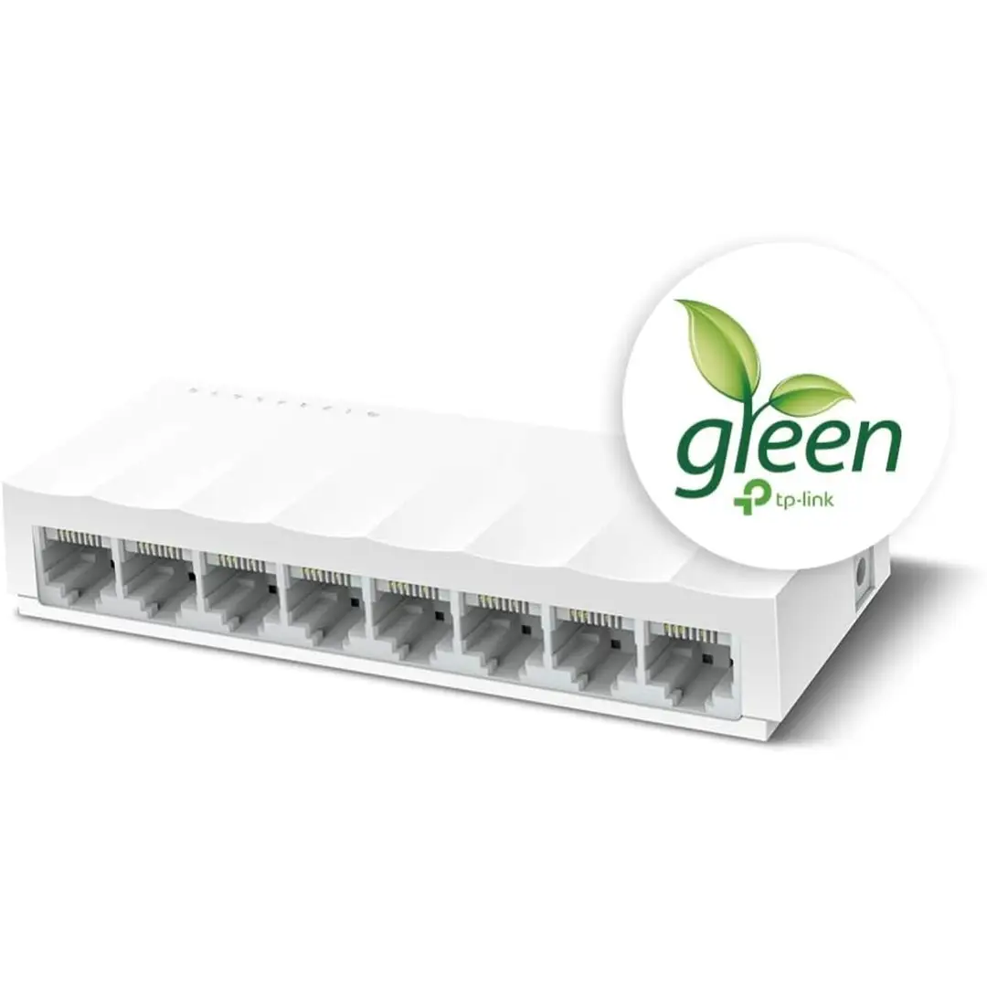 TP-Link fast Ethernet switch mit 8 ports, 10/100 Mbps, desktop-Ethernet-splitter, plug and play, lüfterlos, unmanaged (LS1008), weiß
