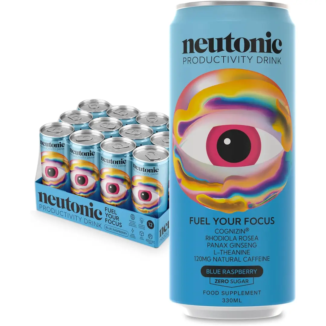 Neutonic Productivity Energy Drinks Blue Raspberry - 12 x 330ml