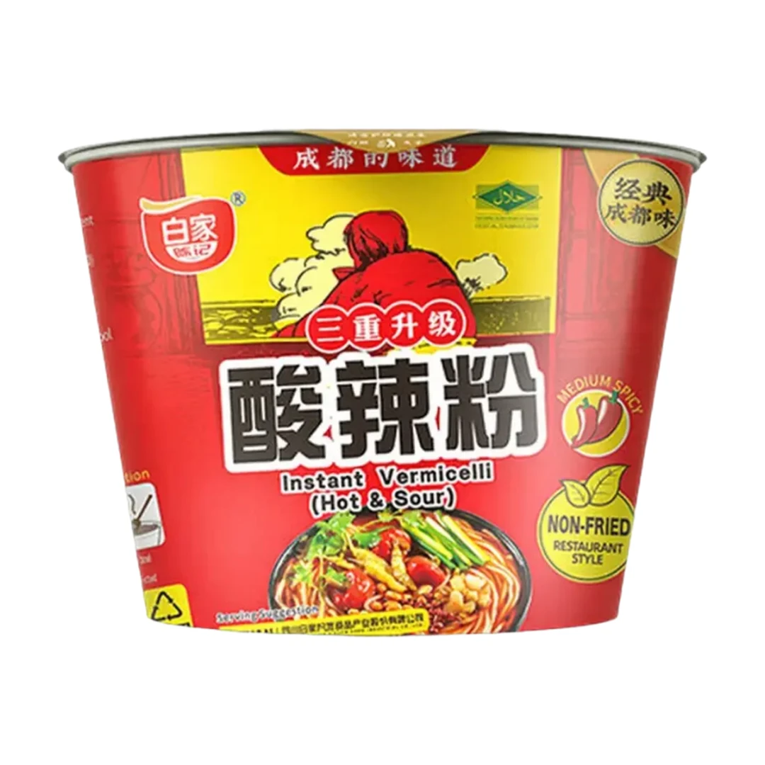 Baijia Instant  Vermicelli Sour & Hot (Bowl) 105g