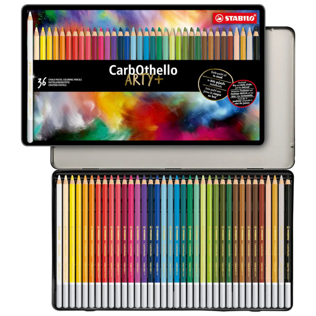 STABILO CarbOthello - Chalk-Pastel Pencil - ARTY+ - Tin of 36 - Assorted Colours