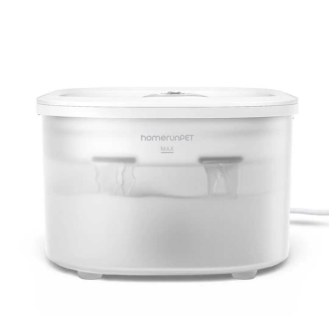 homerunPET WF25 kabelloser Wasserpumpen-Katzen-Trinkbrunnen, 3-stufige Filtration, 2 L Fassungsvermögen, Geräuschpegel < 20 dB, Trockengehschutz, rutschfester Standfuß, 60 ml Vorratsbehälter, für den Innenbereich, Katzen-Trinkdüse, Katzennapf, Katzenzubehör, Katzen-Trinkbrunnen