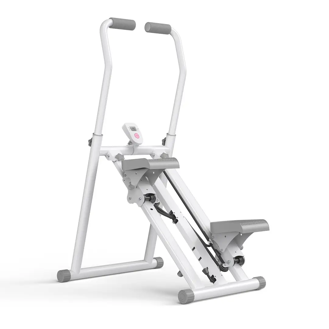 MERACH Upgraded Stair Stepper Exercise Machine for Home Gym， Compact Foldable Vertical Stair Climber with Adjustable 3 Level Resistance， Extended Step Range