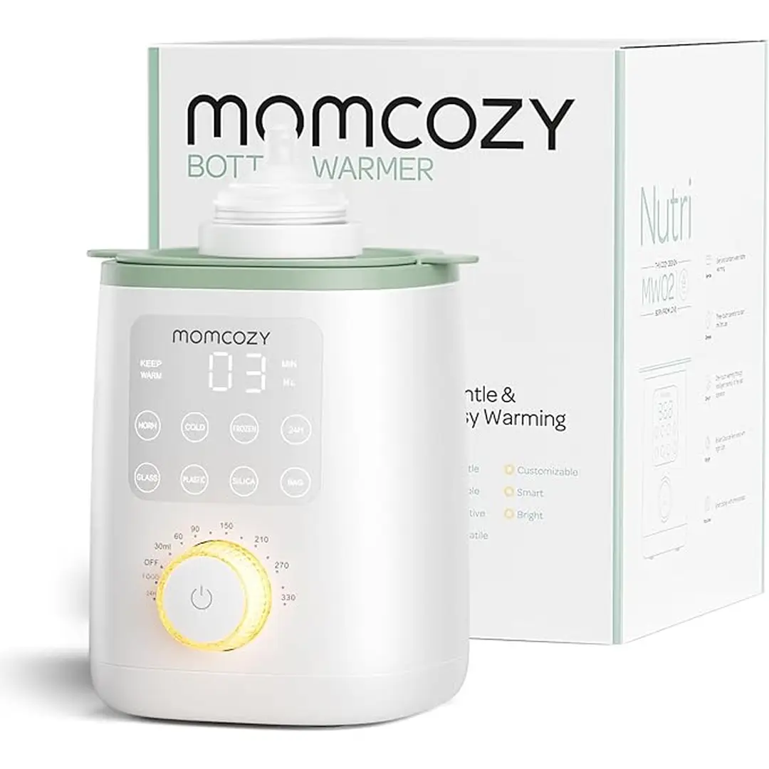 Momcozy Nutri 9-in-1 Baby Bottle Warmer with Night Light, Accurate Temperature Control, Preserves Nutrients in Breast Milk, Compatible with All Bottle Sizes