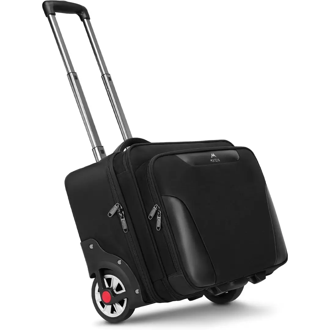 MATEIN Business Trolley with Large Wheels， Laptop Trolley 17.3 Inch with 3 Packing Cubes， Pilot Case with Wheels Waterproof， Briefcase with Wheels for Men， Travel， Work， School， Black, New Year Sale , Top gift picks