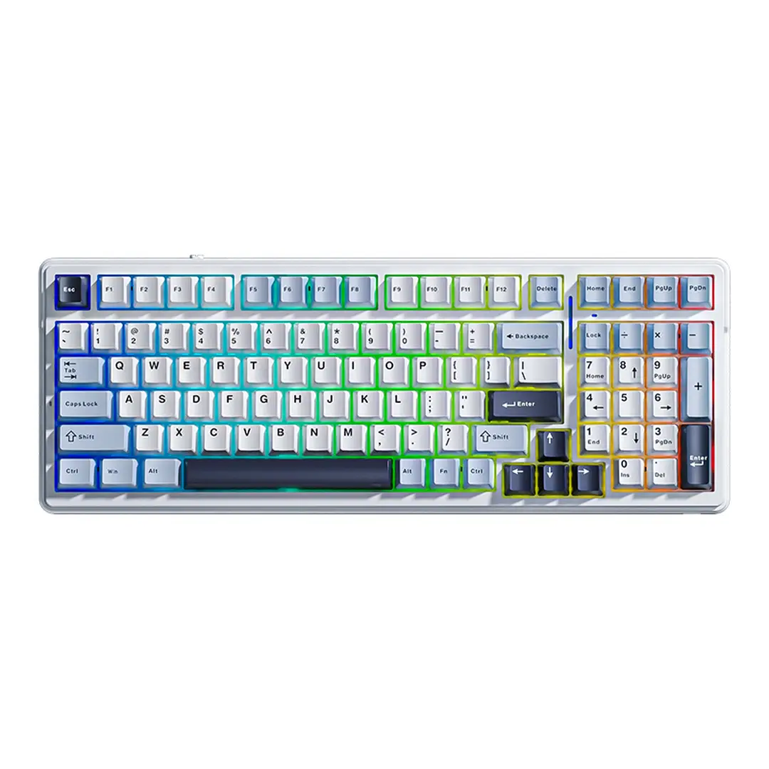 AULA F99 Mechanical Wireless Keyboard, QWERTY US layout, Tri-Mode(Wired/Bluetooth/2.4G) - Light Blue/Reaper Switch