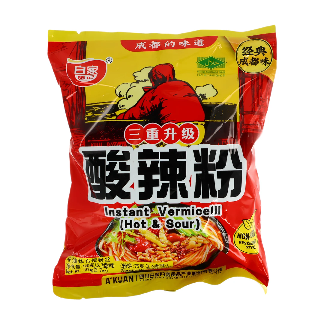 BaiJia Instant Vermicelli  Hot & Sour Flavor 105g