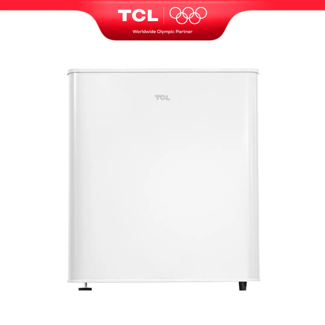 TCL RF60DWE0 Mini-Kühlschrank 45L – Kompakter Tischkühlschrank für Getränke, Snacks & Lebensmittel, verstellbare Füße, gehärtetes Glasregal, Energieklasse E – Leise für Zuhause & Büro