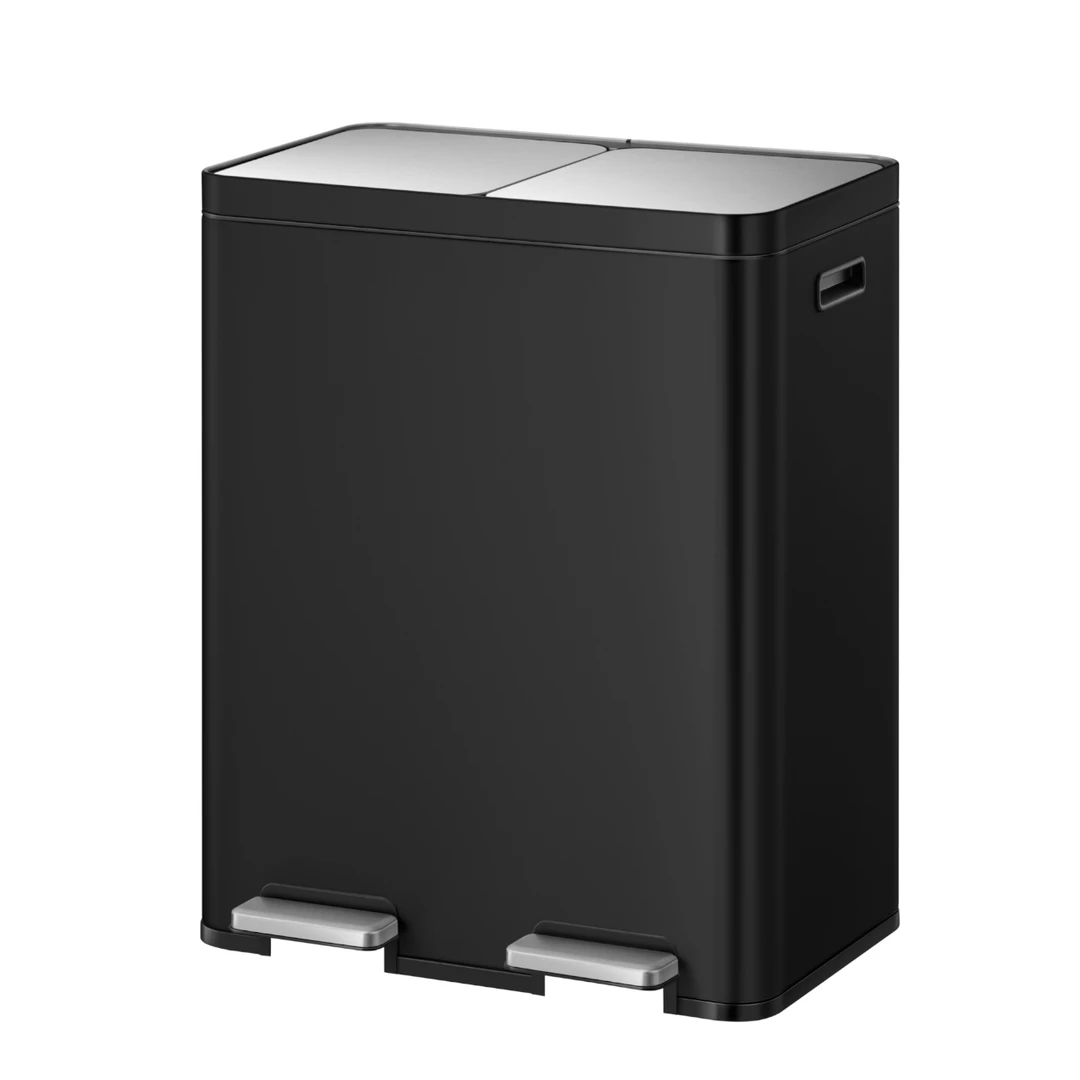 EKO Edison Recycling Bin 30+30L - Black