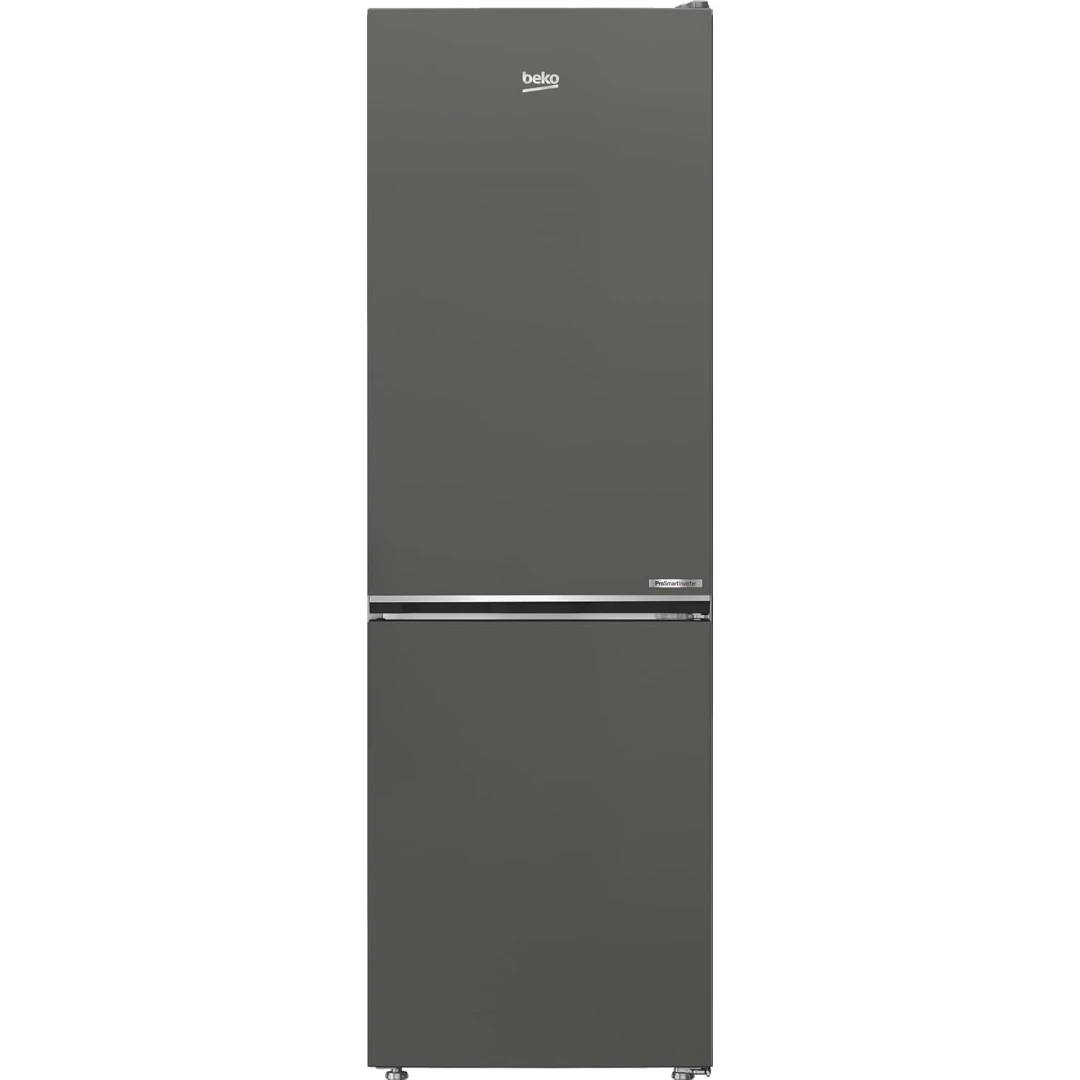 BEKO B7RCNE367HG Kühlschrank-Gefrierkombination, 316 Liter Fassungsvermögen, 186,5 cm hoch, umkehrbare Türangel, 210 L Kühlung, 106 L Gefrierfach, 3 Gefrierfächer, 32 dB, Manhattan-Grau [Energieeffizienzklasse B]