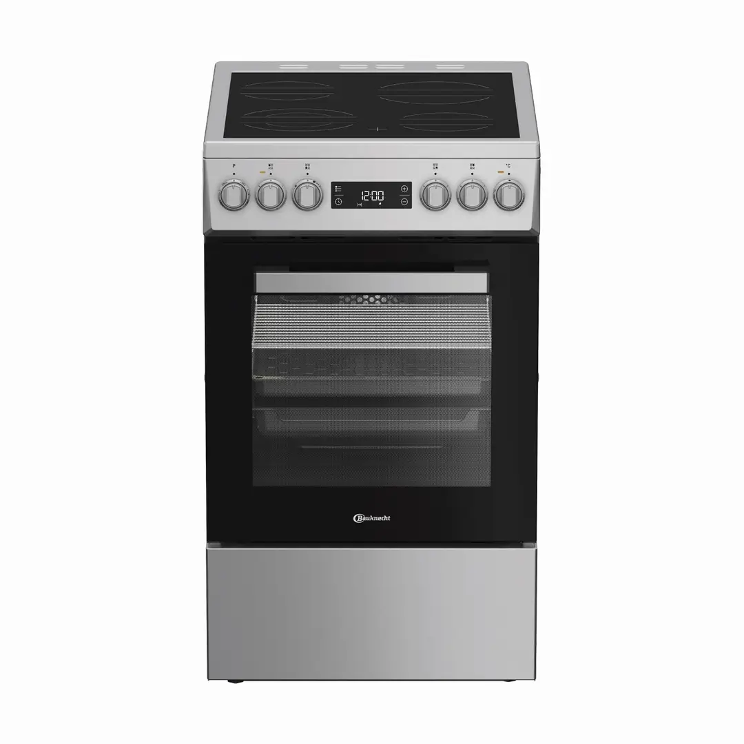 Bauknecht B5V8LMX Standherd mit Umluftbackofen und 8 Funktionen, Kochfeld mit 4 Kochzonen, Hydrolyse Reinigungsfunktion, 60 Liter Fassungsvermögen, Edelstahl Optik [Energieeffizienzklasse A]