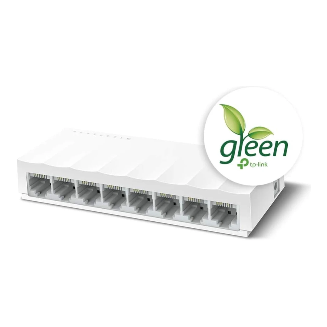 TP-Link Fast Ethernet Switch mit 8 Ports, 10/100 Mbps, Desktop-Ethernet-Splitter, Plug and Play, Lüfterlos, Unmanaged (LS1008), Weiß