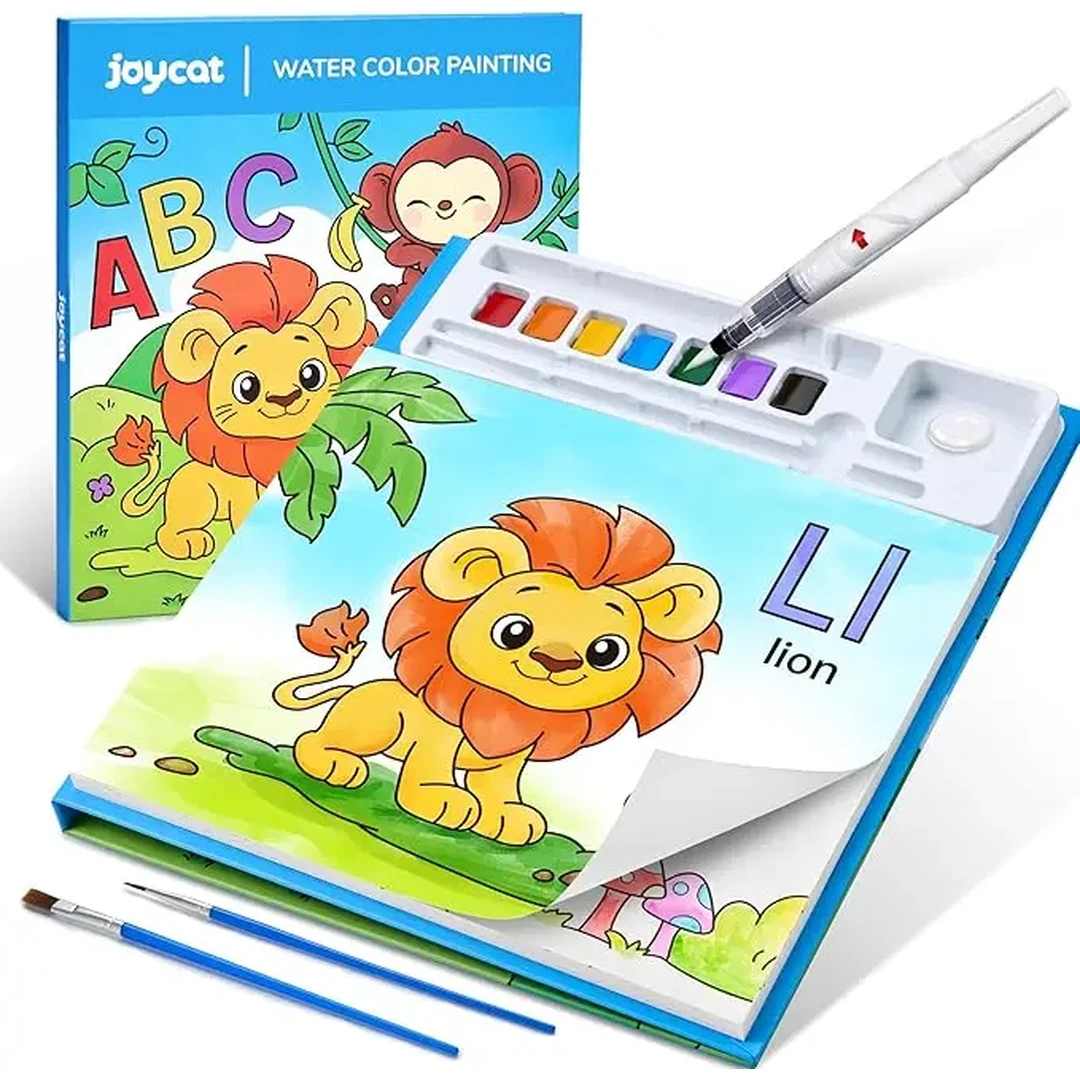 JoyCat Livre de coloriage à l'aquarelle thème animaux & alphabet