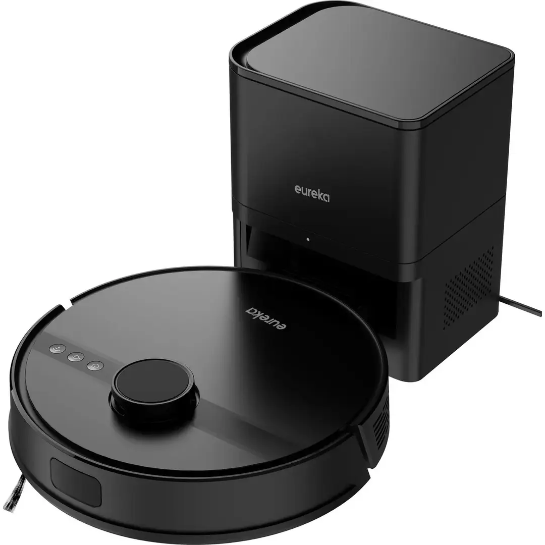 Eureka Floorcare Robot Vacuum and Mop – 2 in 1 Cleaning, Automatic Docking Station, Slim Multi-Surface Design, Black – NERN6plusBK