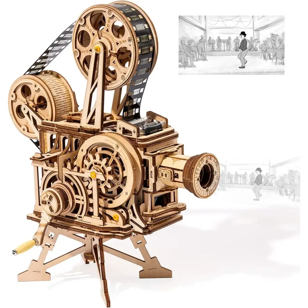 Robotime ROKR Vitascope 3D houten bouwpuzzel speelgoed, 22,3 x 13,3 x 25,5 cm, 1 stuk,Wooninrichting, boekenkastdecoratie,Handgemaakte cadeaus voor volwassenen en tieners,Onderwijs speelgoed