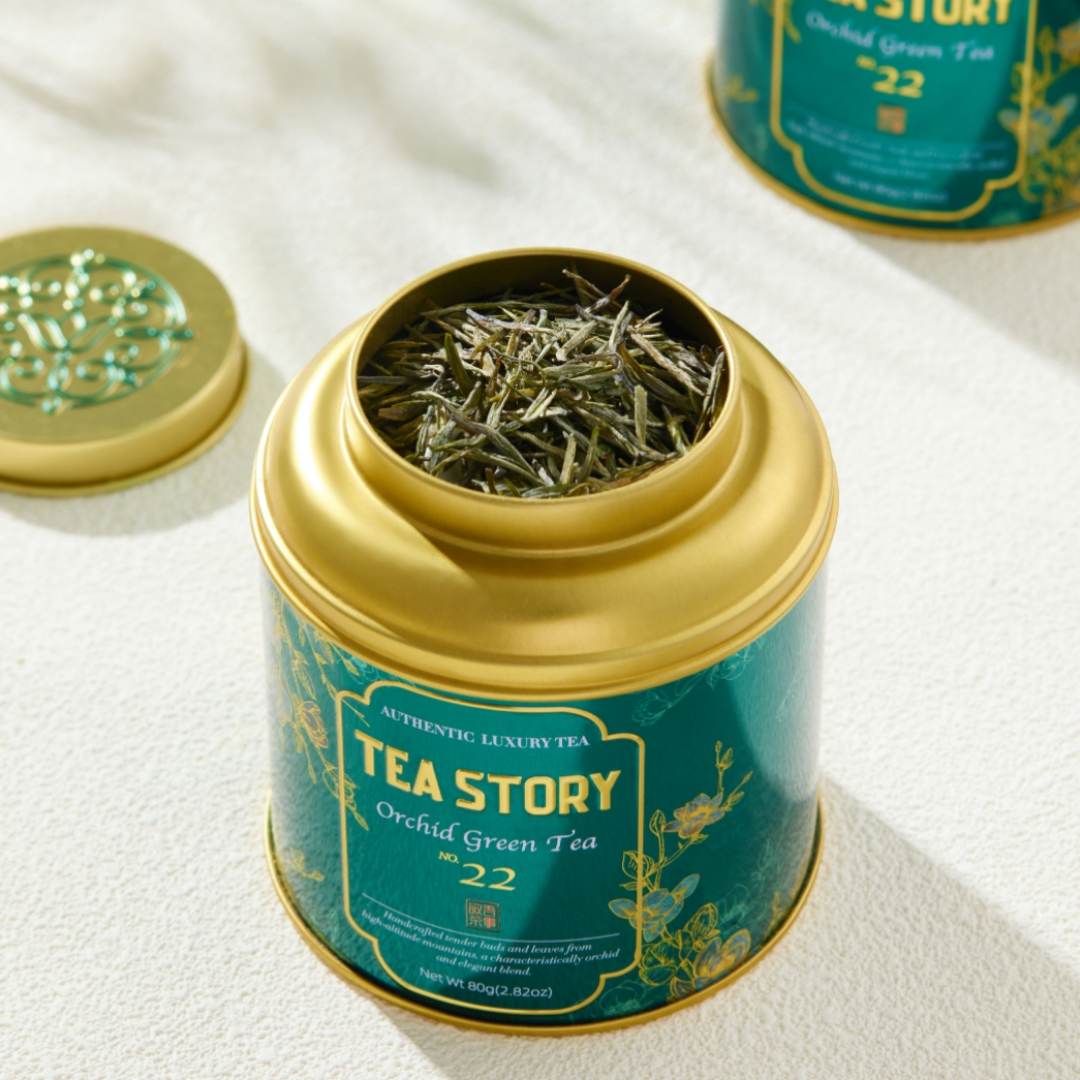 Tea Story Orchid Green Tea [Energy Boost] Antioxidant Rich Loose Leaf, Spring Harvest Tea 80g