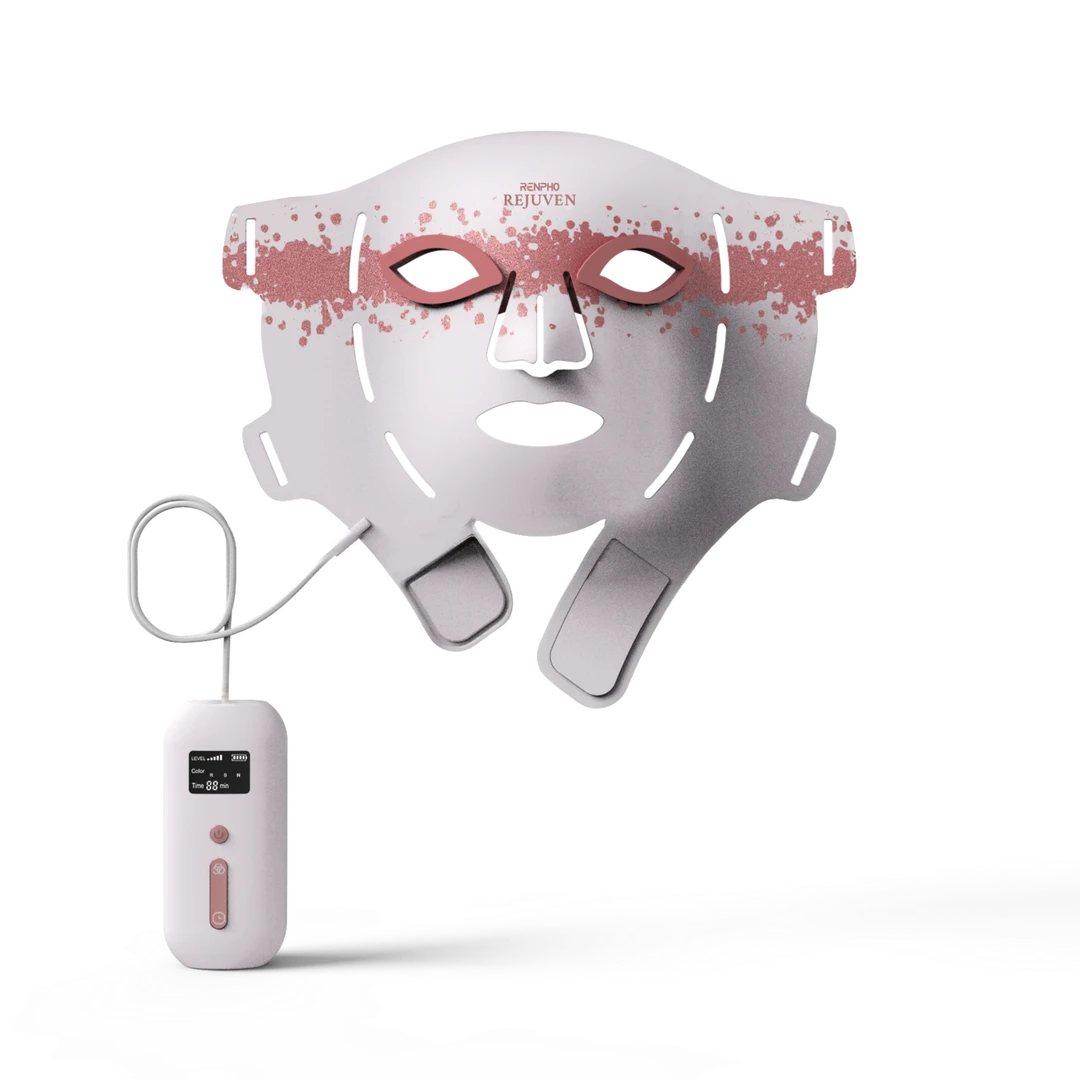 RENPHO Artemis Blush LED Red Light Face Mask, 4 Light Modes, 432 High Density LEDs,  Full Face Coverage, Cordless LED Face Mask for Home Use & Travel,Top Gift Picks