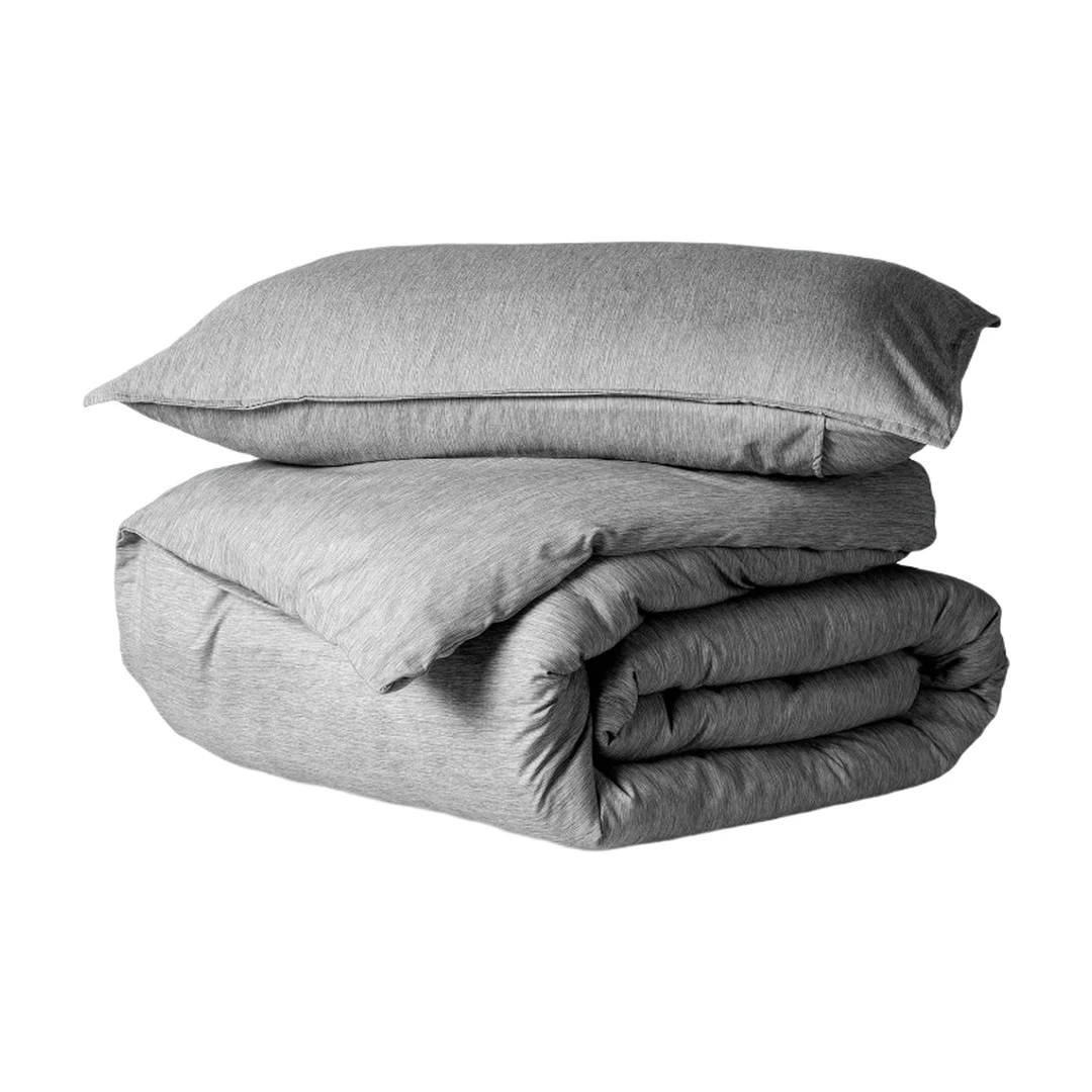 MENDALE Duvet Cover Set - Premium Bedding Set - 220*230 cm Duvet Cover with 75*50 cm Pillow Case - Soft Brushed Microfiber- Dark Grey & Light Grey